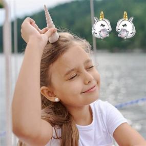 img 3 attached to Unicorn Earrings Girls Hypoallergenic Sensitive" translates into Russian as:
"Серьги с единорогами для девочек гипоаллергенные чувствительные.