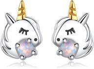 unicorn earrings girls hypoallergenic sensitive logo