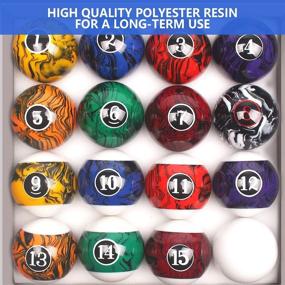 img 1 attached to 🎱 Enhance Your Gaming Experience with VSSAL Marble-Swirl Style Billiard Balls Set: Premium Pool Table Balls, 16 Ball Set