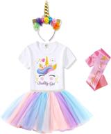 🦄 magical unicorn headband t-shirt tutu: perfect dress up & pretend play for birthdays логотип