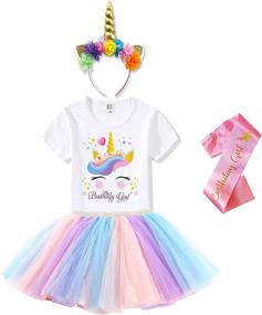 img 4 attached to 🦄 Magical Unicorn Headband T-Shirt Tutu: Perfect Dress Up & Pretend Play for Birthdays