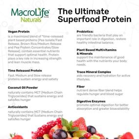 img 2 attached to 🌱 MacroLife Naturals MacroMeal Vegan Superfood Powder: Time-Released Protein Blend, Greens, Digestive Enzymes, Fiber, MCTs - Vanilla Flavor - 10 Packet Servings, Non-GMO, Gluten-Free, rSBT-Free - Energy Boost!