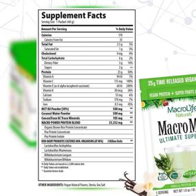 img 3 attached to 🌱 MacroLife Naturals MacroMeal Vegan Superfood Powder: Time-Released Protein Blend, Greens, Digestive Enzymes, Fiber, MCTs - Vanilla Flavor - 10 Packet Servings, Non-GMO, Gluten-Free, rSBT-Free - Energy Boost!