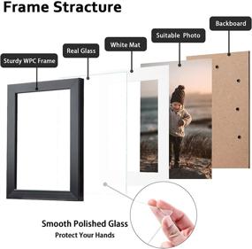 img 2 attached to 🖼️ KINLINK A4 Picture Frames Black: Real Glass Photo Frames for A5 or A4 Pictures, Table Top and Wall Mounting, 4 Pack