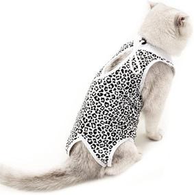 img 4 attached to 🐱 TORJOY Cat Recovery Suit for Abdominal Wounds or Skin Conditions, Post-Surgical Wear to Prevent Wound Licking, Breathable E-Collar Alternative for Cats and Dogs