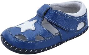 img 4 attached to Genuine Leather Sandals for Boys Aged 18-22 Months by Kuner: Stylish and Comfortable Footwear