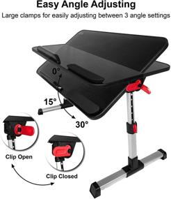 img 1 attached to 💻 Black Xelsa Laptop Tablet Tray Table - Multi-functional Foldable Legs, Adjustable Stand for Bed, Sofa, Couch, Floor - Portable Work from Home Folding Desk with Different Heights - Ideal for Reading and Writing