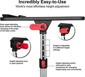 img 2 attached to 💻 Black Xelsa Laptop Tablet Tray Table - Multi-functional Foldable Legs, Adjustable Stand for Bed, Sofa, Couch, Floor - Portable Work from Home Folding Desk with Different Heights - Ideal for Reading and Writing