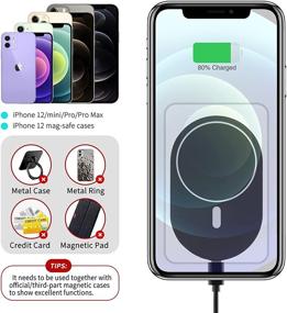 img 3 attached to 📲 Magnetic Wireless Car Charger: Fast 15W Charging Mount for iPhone 13/12 Series, with QC 3.0 Adapter - Windshield, Dashboard, Air Vent Holder