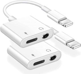 img 4 attached to 🎧 Apple MFi Certified 2-Pack адаптер для наушников iPhone и разветвитель - Assrid 2 в 1 Lightning to 3.5mm аудио адаптер и зарядное устройство для iPhone 12/11/SE 2020/XS/XR/X/8 7/iPad/iPod - Поддержка управления звонками и музыкой.