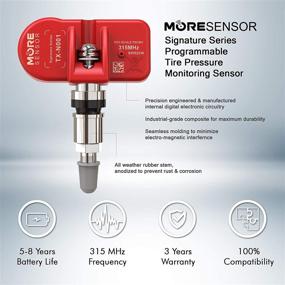 img 2 attached to 🔧 MORESENSOR Signature Series 315МГц датчик давления в шинах TPMS, 4 штуки в комплекте: предварительно запрограммирован для 35+ японских моделей, замена для 42753-SNA-A81, дизайн с клеммами - NX-S016-4.