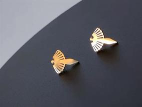 img 1 attached to 🕊️ Dainty Stainless Steel Hypoallergenic Phoenix Bird Stud Earrings for Women, Girls - Minimalist Polished Tiny Animal Dove Cartilage Earring, Hollow Out Fashion Jewelry for Birthday, Christmas, Holiday Gifts