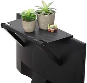 img 3 attached to 📺 Wall-Mounted TV Cable Box Shelf: 13 Inch AHIER TV Top Shelf for Cable Boxes, Media Boxes, Game Consoles – Black | Also Mounts on Desktop Computer Monitor