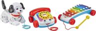 набор подарочный "fisher-price pull-along basics": 3 игрушки на ходу для младенцев и малышей, от 12 месяцев и старше. логотип