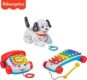 img 3 attached to Fisher-Price Pull-Along Basics Gift Set: 3 Timeless Pull Toys for Infants and Toddlers, 12 Months+