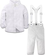 a&amp;j design baby boys gentleman outfit set, 3-piece suit shirt, suspender, and pants logo