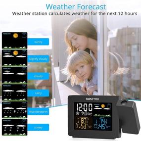 img 2 attached to SMARTRO SC91 Projection Alarm Clock for Bedrooms with Weather Station, Wireless Thermometer, Indoor Outdoor Temperature Humidity Monitor Gauge Hygrometer