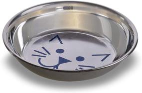 img 2 attached to 🐾 Premium Van Ness Stainless Steel Saucer Style Cat Dish, 8 Ounce - Durable and Stylish Feeding Solution for Feline Friends