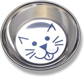 img 4 attached to 🐾 Premium Van Ness Stainless Steel Saucer Style Cat Dish, 8 Ounce - Durable and Stylish Feeding Solution for Feline Friends