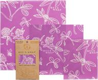 🐝 bees wrap wax cloth food wrap: assorted sizes with clover print - pack of 3 логотип