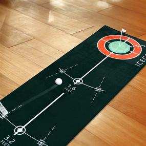 img 1 attached to 🏌️ ICECORAL Indoor Golf Putting Mat with Visible Ball Traces - Practice Green Mats for Golf Simulators, Perfect Gift for Golf Lovers Men Women, Home & Office Use (7.87ft X 1.64ft)