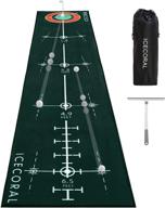 🏌️ icecoral indoor golf putting mat with visible ball traces - practice green mats for golf simulators, perfect gift for golf lovers men women, home & office use (7.87ft x 1.64ft) logo