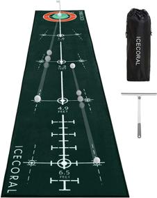 img 4 attached to 🏌️ ICECORAL Indoor Golf Putting Mat with Visible Ball Traces - Practice Green Mats for Golf Simulators, Perfect Gift for Golf Lovers Men Women, Home & Office Use (7.87ft X 1.64ft)