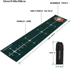 img 2 attached to 🏌️ ICECORAL Indoor Golf Putting Mat with Visible Ball Traces - Practice Green Mats for Golf Simulators, Perfect Gift for Golf Lovers Men Women, Home & Office Use (7.87ft X 1.64ft)