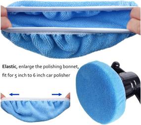 img 2 attached to POLIWELL 12-Pack Polishing Bonnet Pads with Microfiber and Woollen Waxing Pads – Ideal for Car Polisher