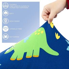 img 2 attached to 🦖 Cloele Dinosaur Toddler Bedding Set: Reversible Quilted Comforter, Fitted Sheet, and Pillowcase - Soft Microfiber, Perfect for Boys' Beds