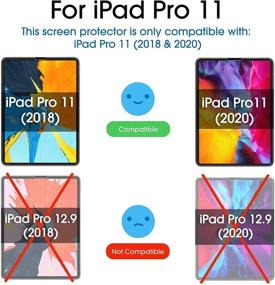 img 3 attached to 📱 TANTEK [2-пакета] защитное стекло для экрана iPad Pro 11 дюймов (модель 2020/2018) - Закаленное стекло, ультра чистое, устойчивое к царапинам, без пузырей, совместимо с Apple Pencil