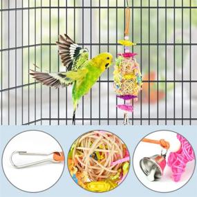 img 2 attached to 🐦 Colorful Chewing Shredder Bird Toys - Enhance Foraging & Entertainment for Parakeets, Conures, Cockatiels, and More!