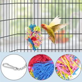 img 1 attached to 🐦 Colorful Chewing Shredder Bird Toys - Enhance Foraging & Entertainment for Parakeets, Conures, Cockatiels, and More!