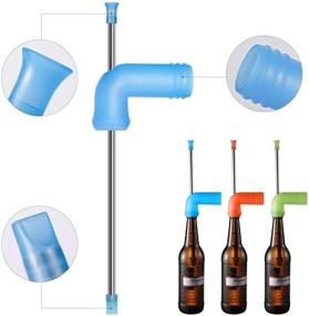 img 1 attached to 🍺 ORNOOU 2-Piece Beer Snorkel Bong Funnel: Valve Kink + Keychain Opener, Straight Tube, White/Black