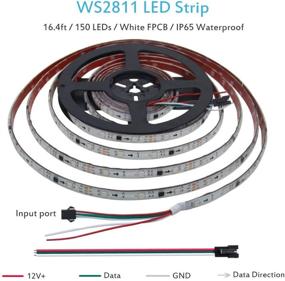 img 3 attached to ALITOVE WS2811 LED Strip RGB Addressable LED Rope Light 12V 5M 150 LEDs Dream Color Programmable Digital LED Pixel Lights Waterproof IP65 With 3M VHB Heavy Duty Self-Adhesive Back For Arduino DIY