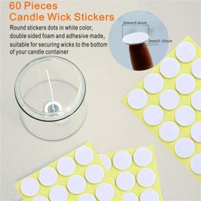 img 2 attached to Enhance Your Candle Making Experience with 360 Pcs Candle Wicks Kit - 300 Pcs 6 Inch Low Smoke Natural Cotton Wicks, 60 Pcs Pre-Waxed Stickers for DIY Candle Making (360PCS)