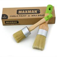 🖌️ maxman furniture chalk & wax paint brush - ideal for diy painting and waxing, milk paint, stencils - features natural bristles for home decor logo