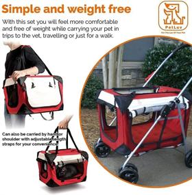 img 3 attached to 🐾 Premium Pet Stroller and Carrier: Perfect for Medium to Large Sized Pets - Locking Zippers, Shoulder Straps & Seat Belt Lock Included
