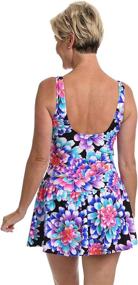 img 2 attached to 👗 Stylish and Flattering: Maxine Of Hollywood Women's V-Neck Swim Dress One Piece Swimsuit