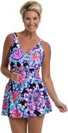 👗 stylish and flattering: maxine of hollywood women's v-neck swim dress one piece swimsuit logo