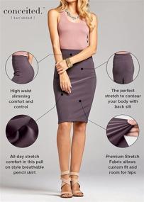img 2 attached to Premium Stretch Pencil Skirt Women Women's Clothing in Suiting & Blazers