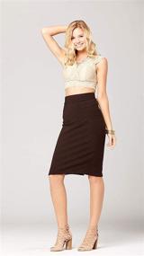img 3 attached to Premium Stretch Pencil Skirt Women Women's Clothing in Suiting & Blazers