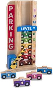 img 4 attached to 🚗 Melissa & Doug Stack & Count Wooden Parking Garage With 10 Cars: Fun and Learning in One Toy!