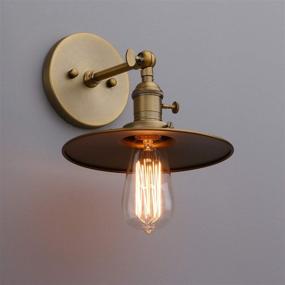 img 3 attached to Antique Finished Industrial Wall Sconce 1-Light Fixture by Phansthy with 7.87 Inches Crafted Canopy and ON/Off Button