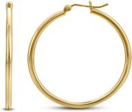 💫 yelun round hoops earrings: 18k gold plated s925 sterling silver pillars, large lightweight circle hoops for women logo