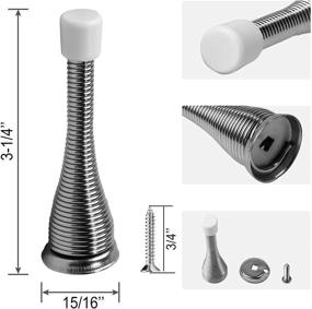 img 1 attached to 🚪 ВЕШАЛКА VICOOL 6 в комплекте с пружинной дверной задвижкой - изготовленная из никелированной стали, высокопрочная и гибкая, с резиновыми наконечниками для предотвращения повреждений и защиты отростков детей и животных - стопоры для дверей на полу