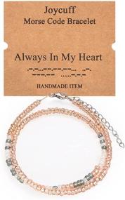 img 4 attached to 🎁 Stylish Layered Morse Code Bracelets: Perfect Christmas Birthday Gifts for Women, Teen Girls, Mom, Aunt, Daughter, Friends, Sisters, and Wife