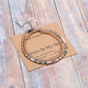 img 1 attached to 🎁 Stylish Layered Morse Code Bracelets: Perfect Christmas Birthday Gifts for Women, Teen Girls, Mom, Aunt, Daughter, Friends, Sisters, and Wife