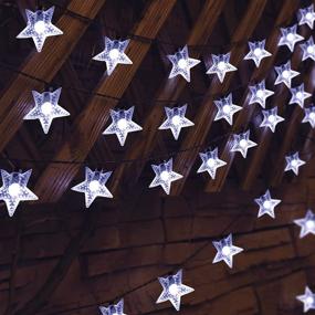 img 2 attached to 🌟 Enhance Your Outdoor Decor with 2-Pack 78ft Solar Star String Lights - Waterproof 8 Modes for Christmas Decorations & Parties (Cool White)