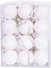 img 3 attached to Shatterproof Christmas Ball Ornament Set - Assorted Pendant Decorations for Seasonal Holiday, Wedding, and Party (24 Pcs, 3 cm) in White